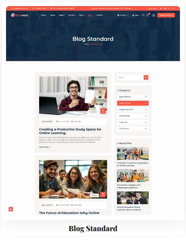 Eduvers – Modern Education, University & Online Course HTML5 Template
