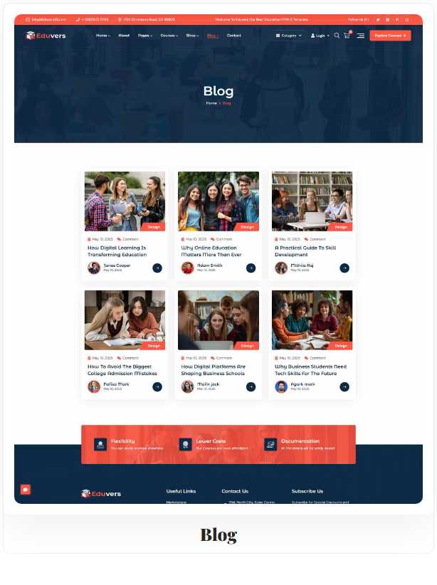 Eduvers – Modern Education, University & Online Course HTML5 Template