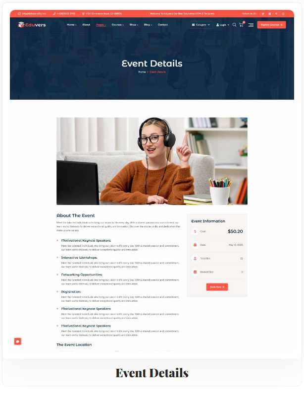 Eduvers – Modern Education, University & Online Course HTML5 Template